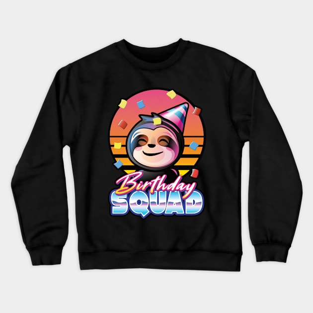 Birthday squad sloth boys girls party celebration Crewneck Sweatshirt by PnJ